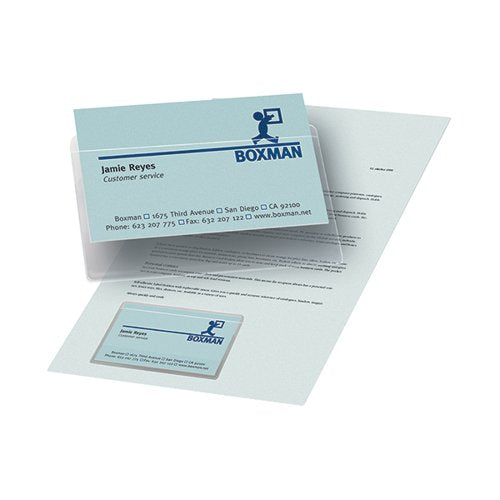 PELLTECH BUSINESS CARD POCKETS TOP OPENING 95X60MM (PACK OF