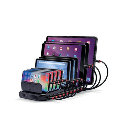 LINDY 10 PORT USB CHARGING STATION BLACK 73309