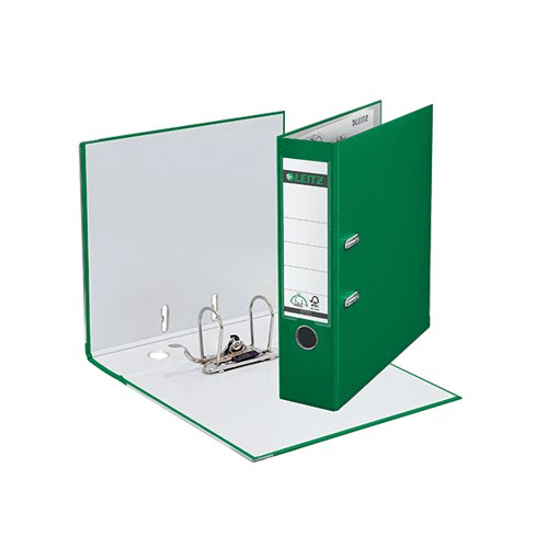 LEITZ 180 LEVER ARCH FILE POLY 80MM A4 GREEN (PACK OF 10) 10