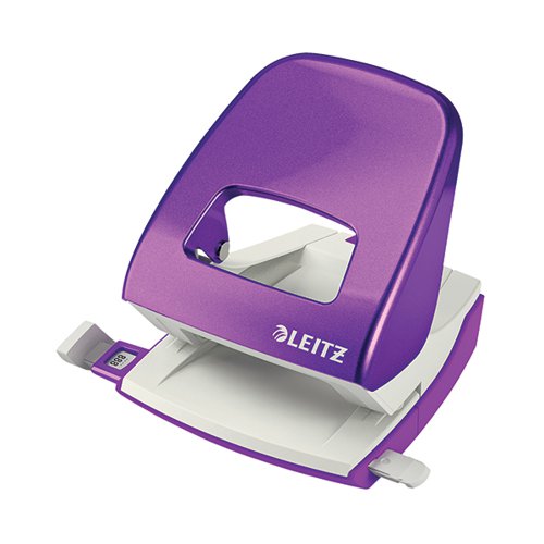 LEITZ NEXXT WOW METAL OFFICE HOLE PUNCH 30 SHEETS PURPLE 500