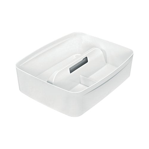 LEITZ MYBOX ORGANISER TRAY WITH HANDLE LARGE WHITE 53220001