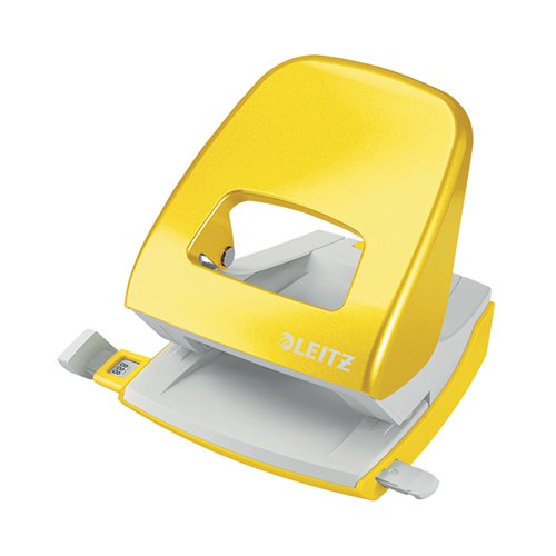 LEITZ NEXXT WOW METAL OFFICE HOLE PUNCH 30 SHEETS YELLOW 500