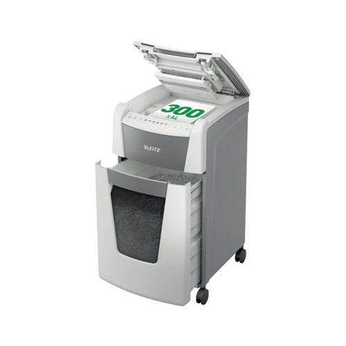 LEITZ IQ AUTOFEED OFFICE 300 MICRO-CUT P-5 SHREDDER WHITE 80