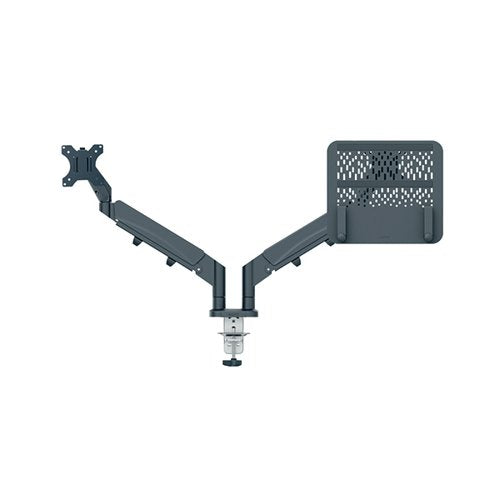 LEITZ ERGO DUAL MONITOR AND LAPTOP ARM DARK GREY 65380089