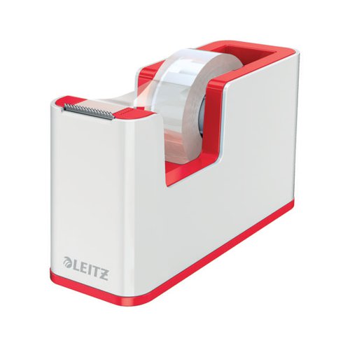 LEITZ WOW TAPE DISPENSER DUO COLOUR WHITE/RED 53641026