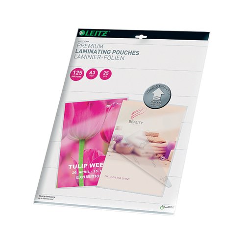 LEITZ ILAM PREMIUM LAMINATING POUCH A3 250 MICRON (PACK OF 2