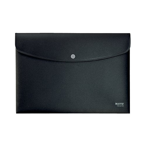 LEITZ RECYCLE DOCUMENT WALLET PLASTIC A4 BLACK (PACK OF 10)