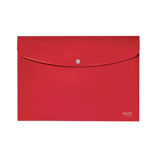LEITZ RECYCLE DOCUMENT WALLET PLASTIC A4 RED (PACK OF 10) 46780025