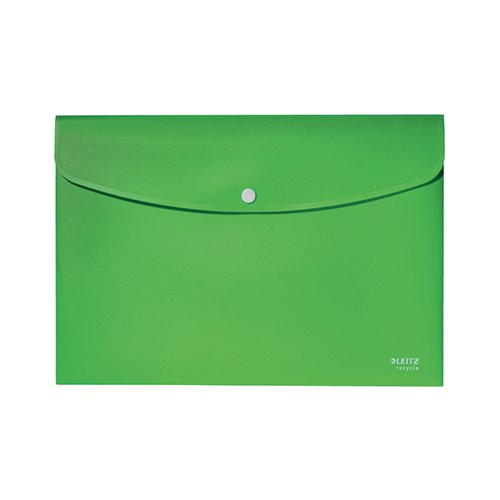 LEITZ RECYCLE DOCUMENT WALLET PLASTIC A4 GREEN (PACK OF 10) 46780055