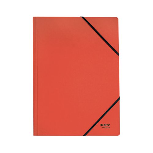 LEITZ RECYCLE CARD FOLDER/ELASTIC BANDS A4 RED (PACK OF 10)