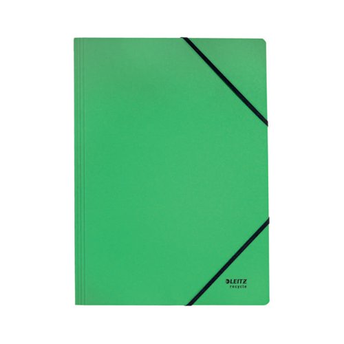 LEITZ RECYCLE CARD FOLDER ELASTIC BANDS A4 GREEN (PACK OF 10