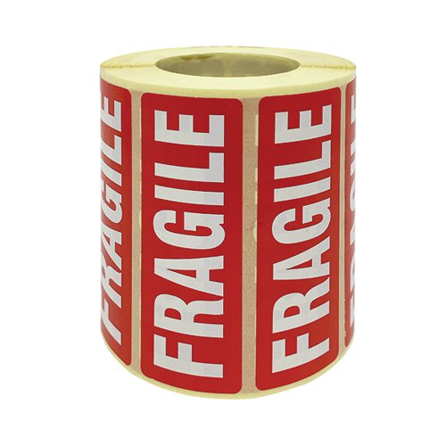 FRAGILE PARCEL LABELS 1000 PER ROLL MA07624