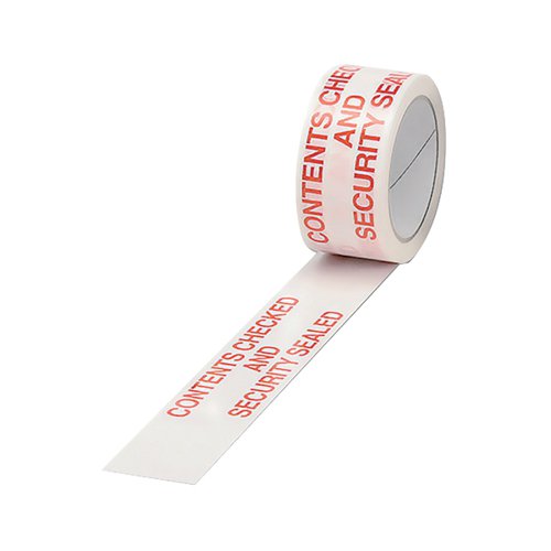 POLYPROPYLENE TAPE PRINTED CONTENTS CHECKED 50MMX66M (PACK O
