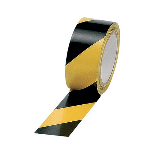 VINYL TAPE HAZARD YELLOW/BLACK 50MMX33M (PACK OF 6) PVC-50-3