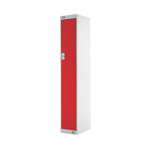 SINGLE COMPARTMENT LOCKER 300X300X1800MM RED DOOR MC00005