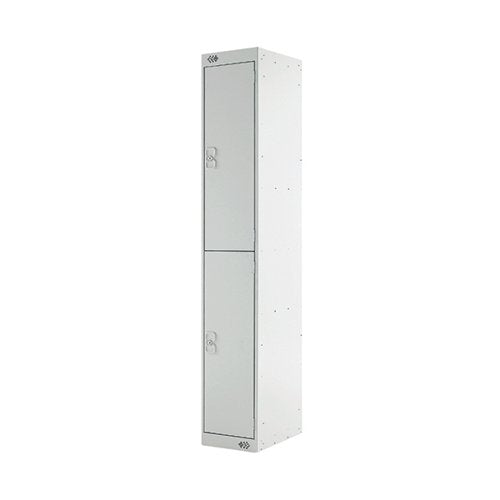 TWO COMPARTMENT LOCKER 300X300X1800MM LIGHT GREY DOOR MC00008