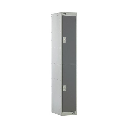 TWO COMPARTMENT LOCKER 300X300X1800MM DARK GREY DOOR MC00009