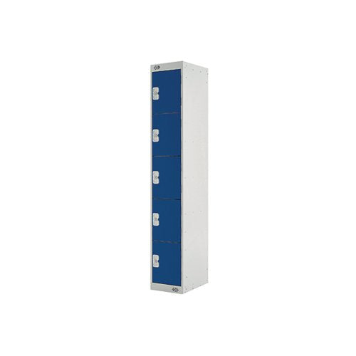 FIVE COMPARTMENT LOCKER 300X300X1800MM BLUE DOOR MC00025