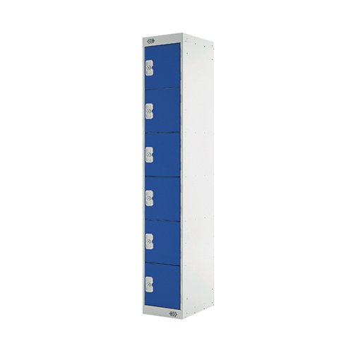 SIX COMPARTMENT LOCKER 300X300X1800MM BLUE DOOR MC00031