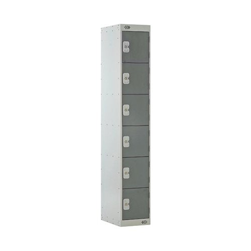 SIX COMPARTMENT LOCKER 300X300X1800MM DARK GREY DOOR MC00033