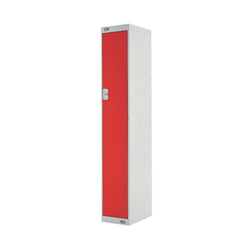 SINGLE COMPARTMENT LOCKER 300X450X1800MM RED DOOR MC00041