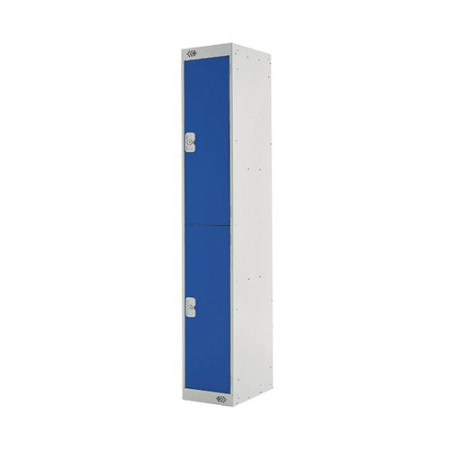TWO COMPARTMENT LOCKER 300X450X1800MM BLUE DOOR MC00043