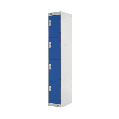 FOUR COMPARTMENT LOCKER 300X450X1800MM BLUE DOOR MC00055