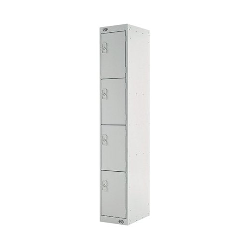 FOUR COMPARTMENT LOCKER 300X450X1800MM LIGHT GREY DOOR MC00056