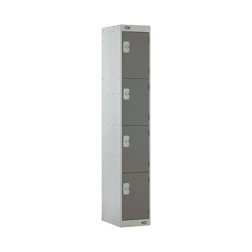 FOUR COMPARTMENT LOCKER 300X450X1800MM DARK GREY DOOR MC00057