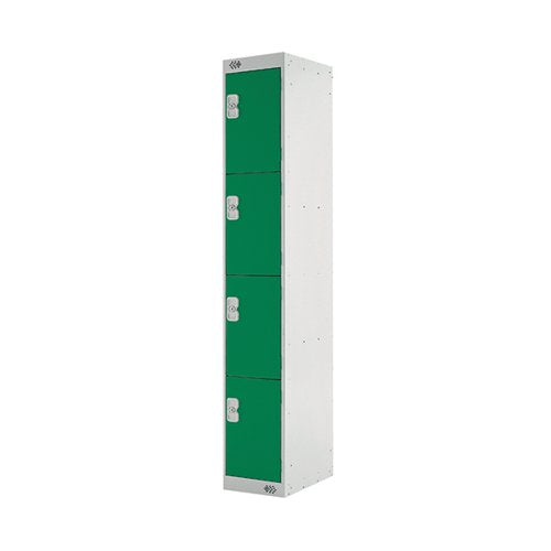 FOUR COMPARTMENT LOCKER 300X450X1800MM GREEN DOOR MC00058