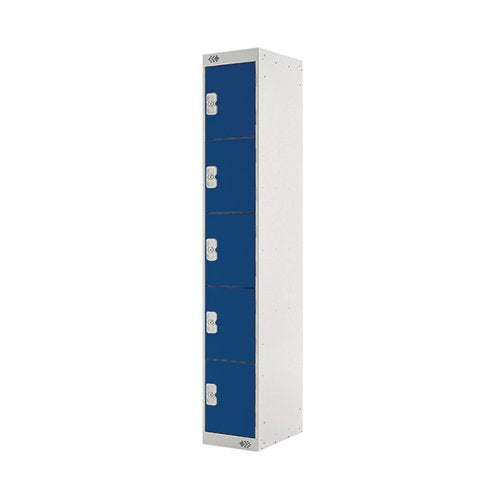 FIVE COMPARTMENT LOCKER 300X450X1800MM BLUE DOOR MC00061