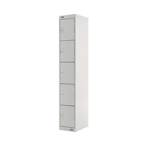 FIVE COMPARTMENT LOCKER 300X450X1800MM LIGHT GREY DOOR MC000