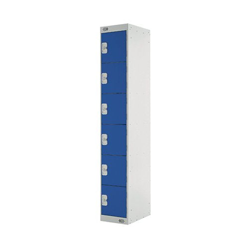 SIX COMPARTMENT LOCKER 300X450X1800MM BLUE DOOR MC00067