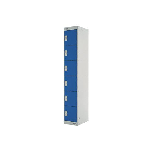 SIX COMPARTMENT EXPRESS STANDARD LOCKER 300X450X1800MM BLUE