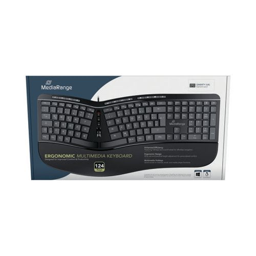 MEDIARANGE WIRED ERGONOMIC MULTIMEDIA KEYBOARD BLACK MROS120