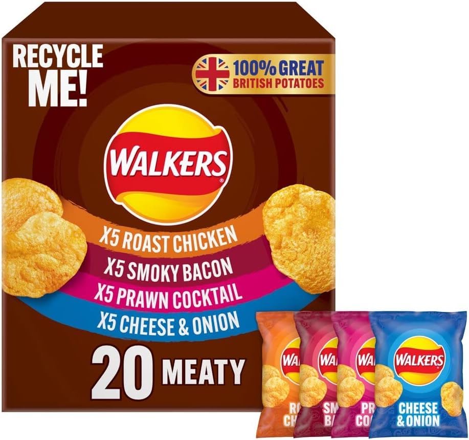 WALKERS MEATY VARIETY CRISPS (25g) x 20