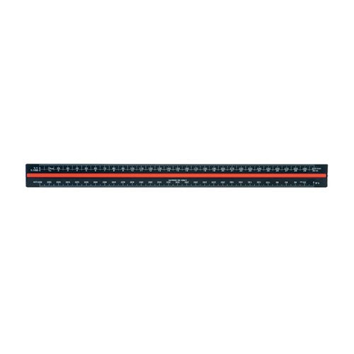 LINEX TRI-SCALE RULER 30CM ALUMINIUM BLACK H382