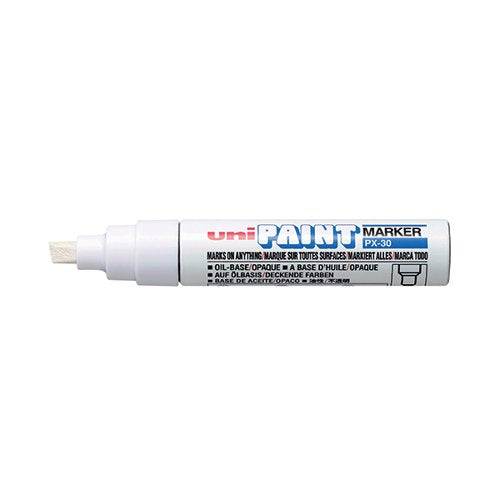 UNIPAINT PX-30 PAINT MARKER BROAD CHISEL WHITE (6 PACK) 1511
