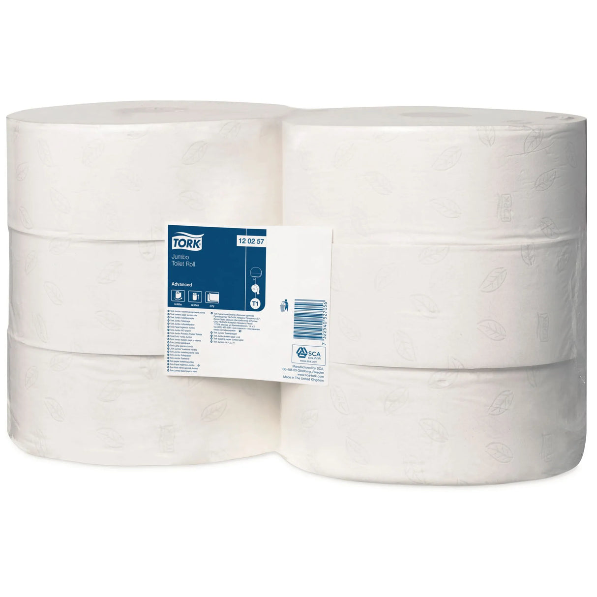 TORK PREMIUM 2 PLY 9.5cm MINI JUMBO TOILET ROLLS (170m) x 12