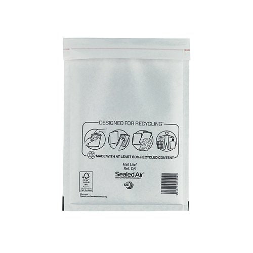 MAIL LITE BUBBLE POSTAL BAG WHITE D1-180X260 (PACK OF 100) 1