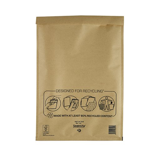 MAIL LITE BUBBLE POSTAL BAG GOLD J6-300X440 (PACK OF 50) 101