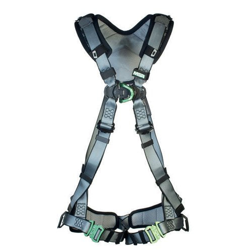 MSA V-FIT BACK CHEST D-RING BAYONET SAFETY HARNESS BLACK XS