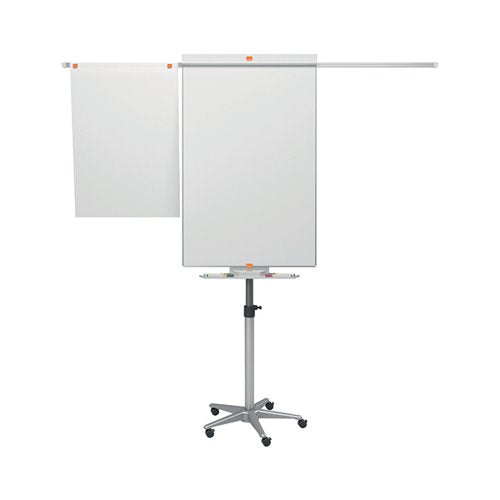 NOBO PIRANHA MOBILE FLIPCHART AND DRYWIPE EASEL BLUE/SILVER 1901920
