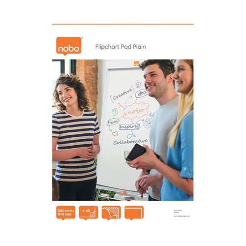 NOBO PLAIN FLIPCHART PAD A1 40 SHEET (PACK OF 5) 34631165