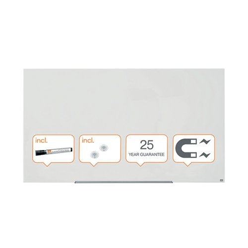 NOBO IMPRESSION PRO GLASS MAGNETIC WHITEBOARD 1900 X 1000MM