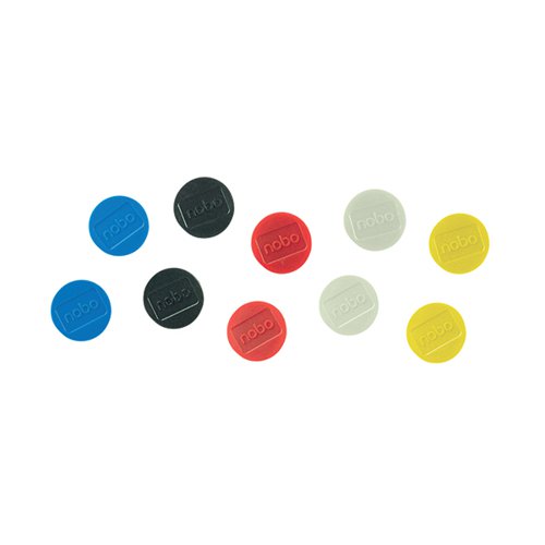 NOBO WHITEBOARD MAGNETS 38MM ASSORTED (PACK OF 10) 1915318