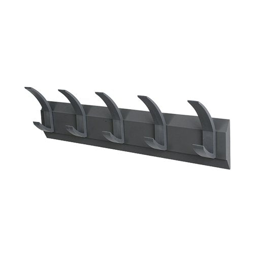 ACORN WALL MOUNTED COAT RACK WITH 5 HOOKS 610X57X1200MM GREY
