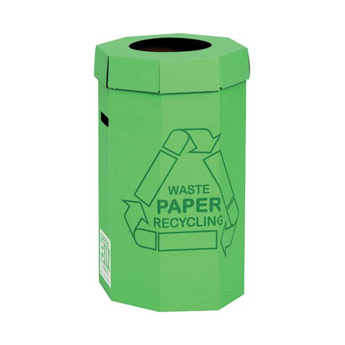 ACORN CARDBOARD RECYCLING BIN 60 LITRE GREEN (PACK OF 5) 402