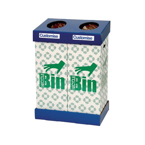 ACORN OFFICE TWIN RECYCLING BIN BLUE/GREEN (95 LITRES EACH B