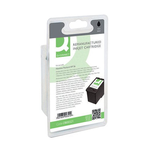 Q-CONNECT REMANUFACTURED INKJET CARTRIDGE BLACK FOR HP C6656A C6656A-COMP